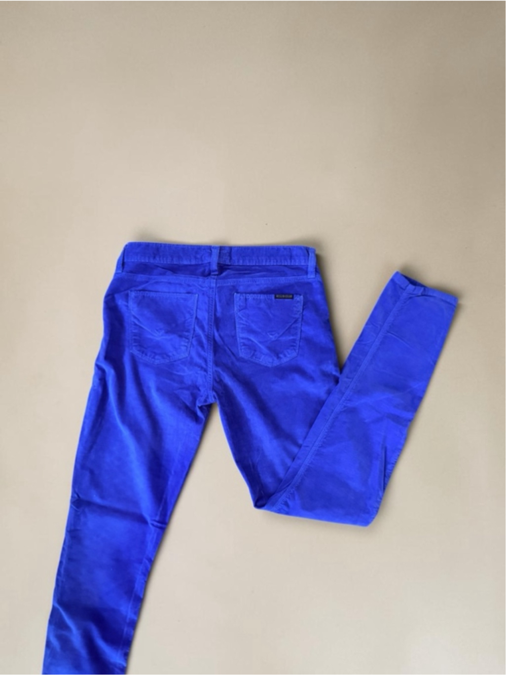 💙 Hudson Velvet Skinny Jeans Electric Blue Size 28 Statement Pants - Picture 2 of 9